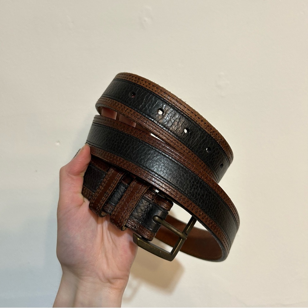 Allen Edmonds Black & Brown Mixed Leather Belt Size 38